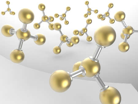 Molecular structure. Atom. 3D illustration. 3D CG.