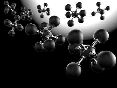 Molecular structure. Atom. 3D illustration. 3D CG.の写真素材