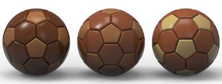 Realistic leather soccer ball or football ball closeup image. 3D illustration. 3D CG. High resolution.の写真素材