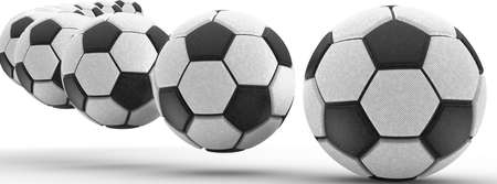Realistic leather soccer ball or football ball closeup image. 3D illustration. 3D CG. High...