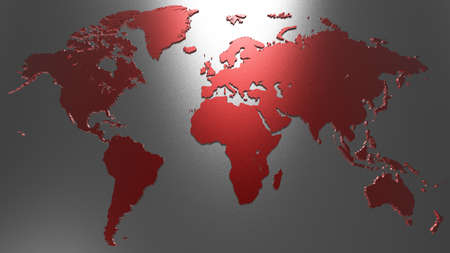 3D World Map. 3D illustration. 3D CG. High resolution.