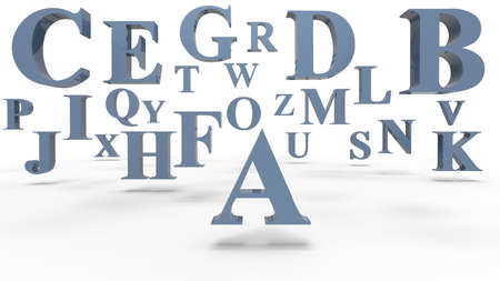 Alphabet Render. 3D illustration. 3D CG. High resolution.