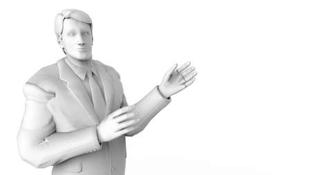 Presenting businessman. 3D illustration. 3D CG. High resolution.の写真素材