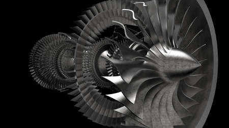 Jet engine. 3D illustration. 3D CG. High resolution.の写真素材