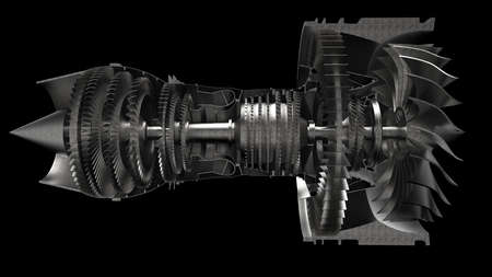 Jet engine. 3D illustration. 3D CG. High resolution.の写真素材
