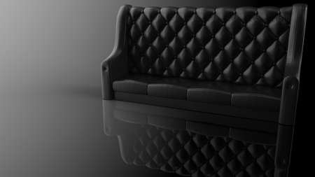Luxury sofa made of leather. 3D illustration. 3D CG. High resolution.の写真素材