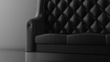 Luxury sofa made of leather. 3D illustration. 3D CG. High resolution.の写真素材