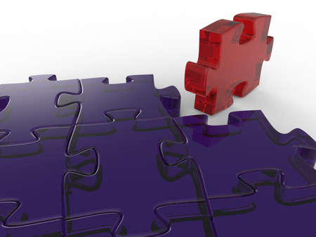 Puzzle. 3D illustration. 3D CG.