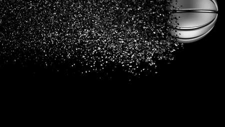 Basketball with Particles. 3D CG. 3D illustration. 3D high quality rendering.の写真素材