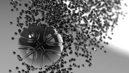 Basketball with Particles. 3D CG. 3D illustration. 3D high quality rendering.の写真素材