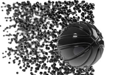 Basketball with Particles. 3D CG. 3D illustration. 3D high quality rendering.の写真素材