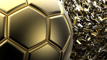 Soccer ball with Particles. 3D illustration. 3D high quality rendering.の写真素材