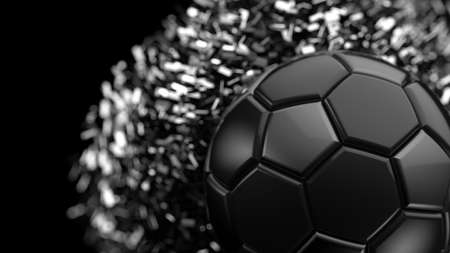 Soccer ball with Particles. 3D illustration. 3D high quality rendering.の写真素材