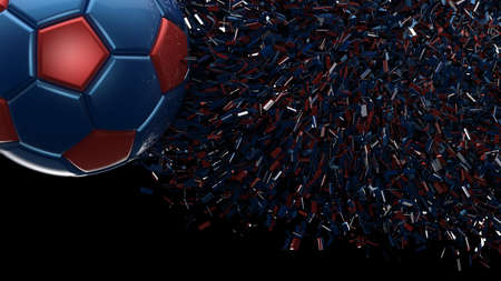 Soccer ball with Particles. 3D illustration. 3D high quality rendering.の写真素材