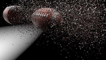 American football helmet and Ball. 3D illustration. 3D high quality rendering.の写真素材