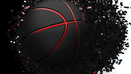 Basketball with Particles. 3D illustration. 3D high quality rendering.の写真素材