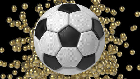 Soccer ball with Particles. 3D illustration. 3D high quality rendering.