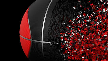 Basketball with Particles. 3D illustration. 3D high quality rendering.の写真素材