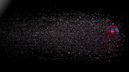 Basketball with Particles. 3D CG. 3D illustration. 3D high quality rendering.