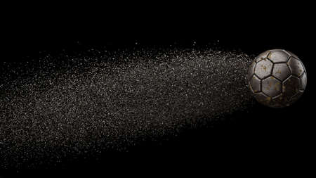 Soccer ball with Particles. 3D illustration. 3D high quality rendering.