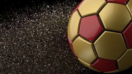 Soccer ball with Particles. 3D illustration. 3D high quality rendering.