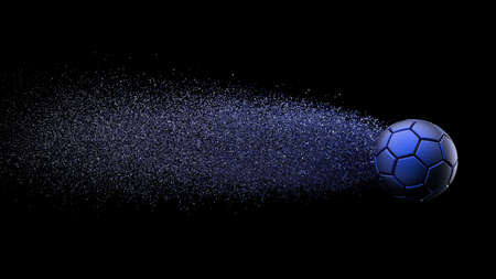 Soccer ball with Particles. 3D illustration. 3D high quality rendering.