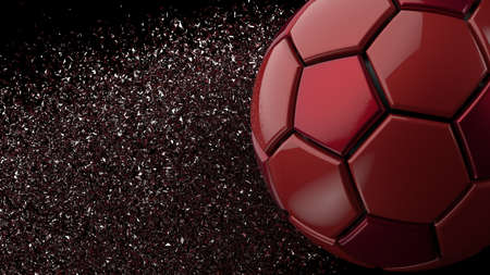 Soccer ball with Particles. 3D illustration. 3D high quality rendering.の写真素材