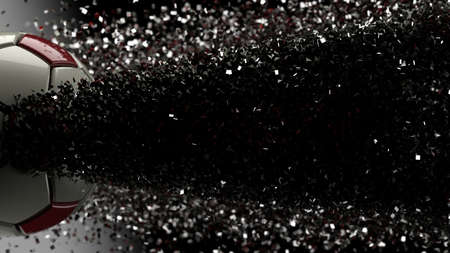 Soccer ball with Particles. 3D illustration. 3D high quality rendering.