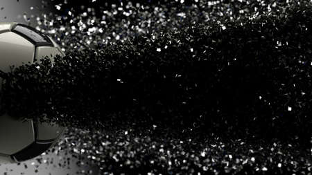 Soccer ball with Particles. 3D illustration. 3D high quality rendering.の写真素材