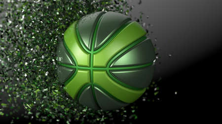 Basketball with Particles. 3D CG. 3D illustration. 3D high quality rendering.の写真素材