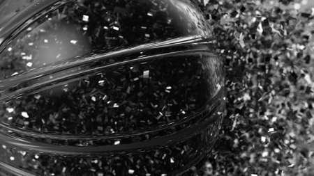 Basketball with Particles. 3D CG. 3D illustration. 3D high quality rendering.の写真素材