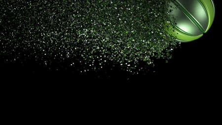 Basketball with Particles. 3D CG. 3D illustration. 3D high quality rendering.