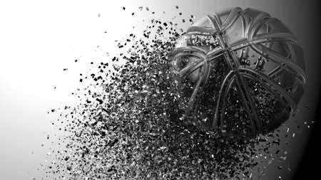 Basketball with Particles. 3D CG. 3D illustration. 3D high quality rendering.の写真素材