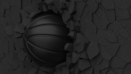 Basketball with Particles. 3D CG. 3D illustration. 3D high quality rendering.の写真素材