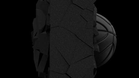 Basketball with Particles. 3D CG. 3D illustration. 3D high quality rendering.