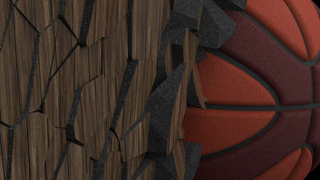 Basketball with Particles. 3D CG. 3D illustration. 3D high quality rendering.の写真素材
