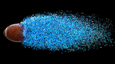American Football Ball with Particles. 3D illustration. 3D high quality rendering.の写真素材