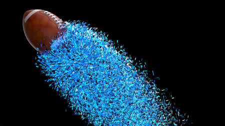 American Football Ball with Particles. 3D illustration. 3D high quality rendering.の写真素材