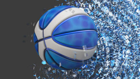 Basketball with Particles. 3D CG. 3D illustration. 3D high quality rendering.の写真素材