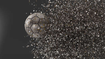Soccer Ball with Particles. 3D illustration. 3D CG. High Resolution.の写真素材