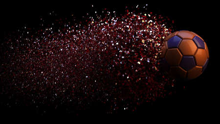 Soccer Ball with Particles. 3D illustration. 3D CG. High Resolution.