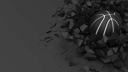 Basketball with Particles. 3D CG. 3D illustration. 3D high quality rendering.の写真素材