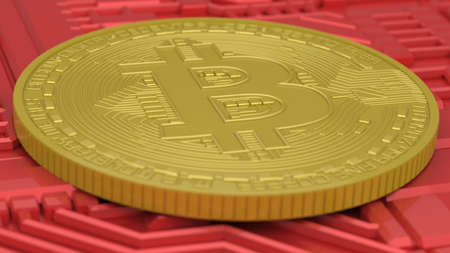 Bitcoin. 3D illustration. 3D high quality rendering.の写真素材