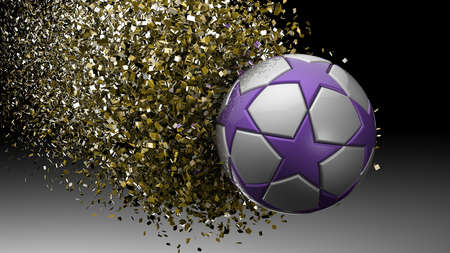 Soccer Ball. 3D illustration. 3D CG. High resolution.の写真素材