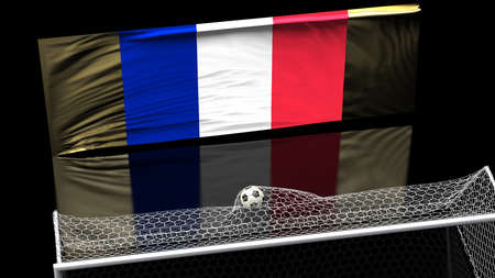 Soccer Ball with Particles. 3D illustration. 3D CG. High Resolution.の写真素材