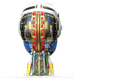 Detailed appearance of the AI robot under white background. 3D illustration. 3D high quality...