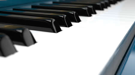 Sky Blue Grand Piano under Black Background. 3D illustration. 3D high quality rendering. 3D CG.の写真素材