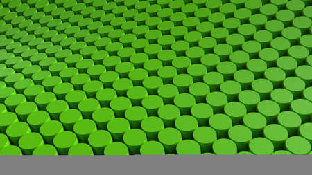 Abstract background with green cylinders under black-white background. 3D high quality rendering. 3D...