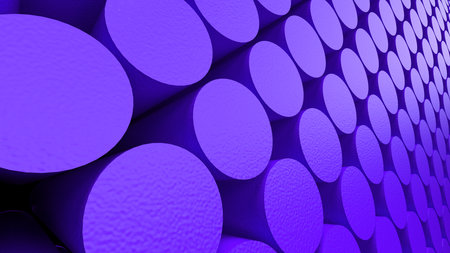 Abstract background with purple cylinders under black-white background. 3D high quality rendering. 3D illustration. 3D CG.の写真素材