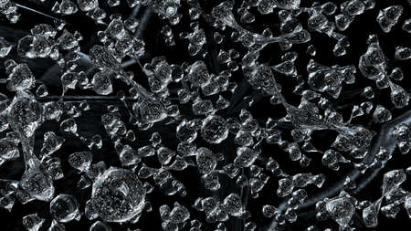 Splash water under space ship background. 3D illustration. 3D CG.3D high quality rendering.